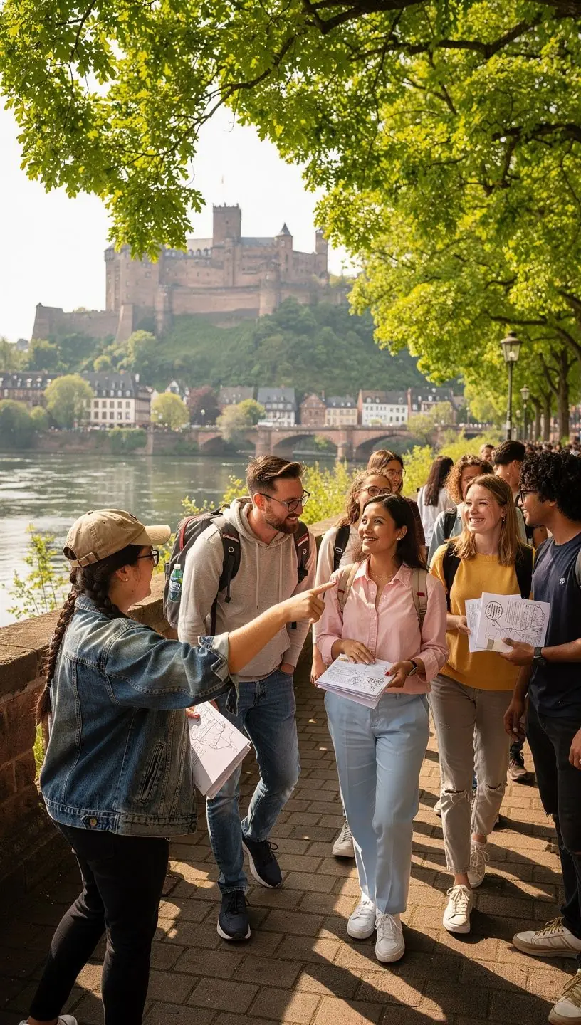 Panoramablick auf eine historische Stadt mit alten Türmen und Brücken, die das kulturelle Erbe Deutschlands repräsentieren.